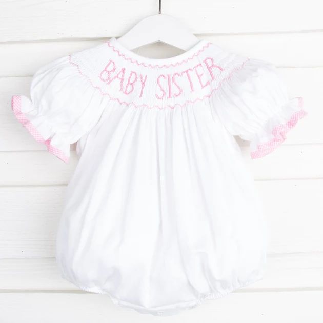 Baby Sister Smocked Bubble White Pique | Classic Whimsy