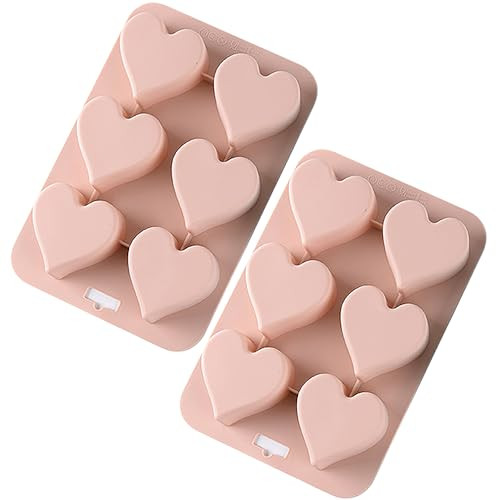 Kundalini Heart Shaped Cake Pan 2PCS Mini Heart Shaped Silicone Cake Pan for Valentine's Day Baking, Nonstick Heart Shaped cake Pan for Brownies, Chocolates, Candy and Ice Cubes | Amazon (US)