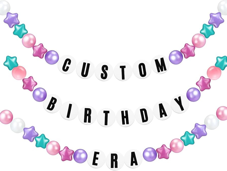 103 Pcs DIY Jumbo Friendship Bracelet Birthday Banner Kit Famous Singer Customizable Party Giant ... | Amazon (US)