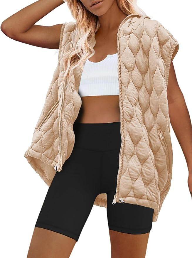 SENSERISE Oversized Puffer Vest Quilted Jacket Puffy Vest | Amazon (US)