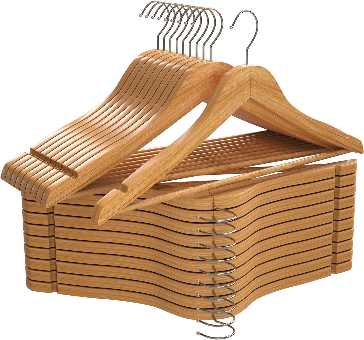 Utopia Home Premium Wooden Hangers 20 Pack - Durable & Slim Coat Hanger - Suit Hangers with 360-D... | Amazon (US)