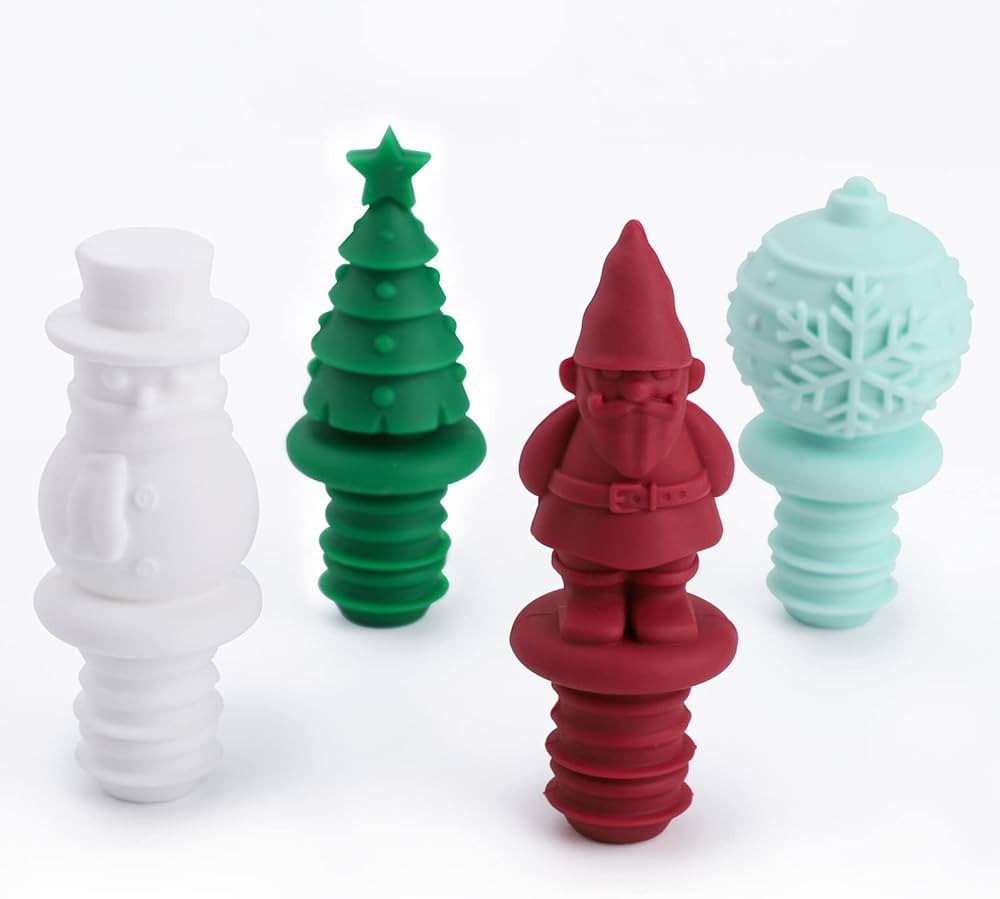 Silicone Wine Stopper, Christmas' Bottle Stopper Design, Reusable Wine Stopper, Wine Accessories,... | Amazon (US)
