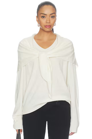LIONESS Olsen V Knit Sweater in White. - size XXS | Revolve Clothing (Global)
