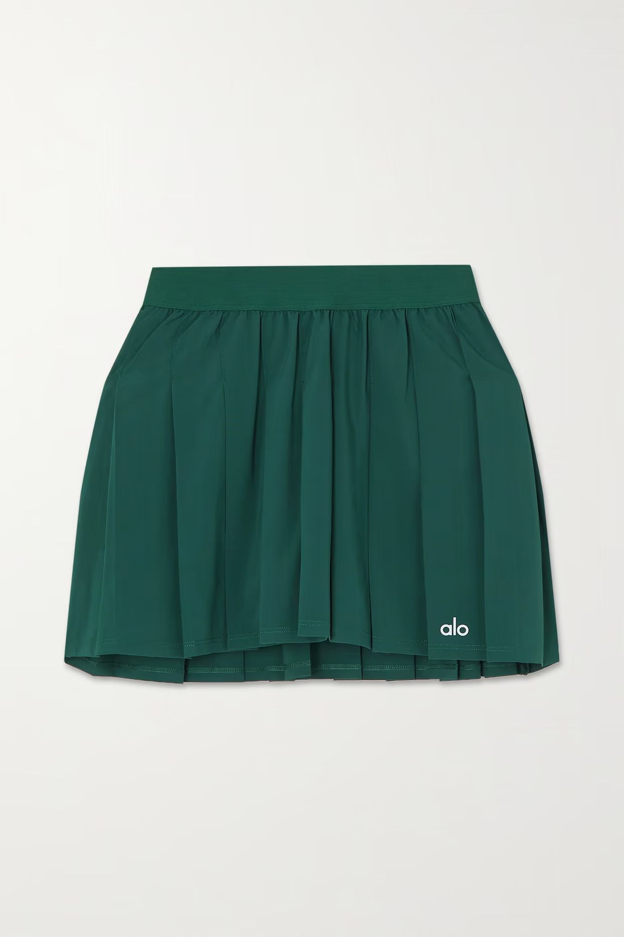 Alo Yoga - Varsity Pleated Stretch-jersey Tennis Skirt - Green | NET-A-PORTER (US)