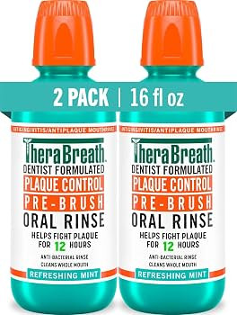 TheraBreath Plaque Control Pre-Brush Oral Rinse, Refreshing Mint Flavor, Antigingivitis and Antip... | Amazon (US)