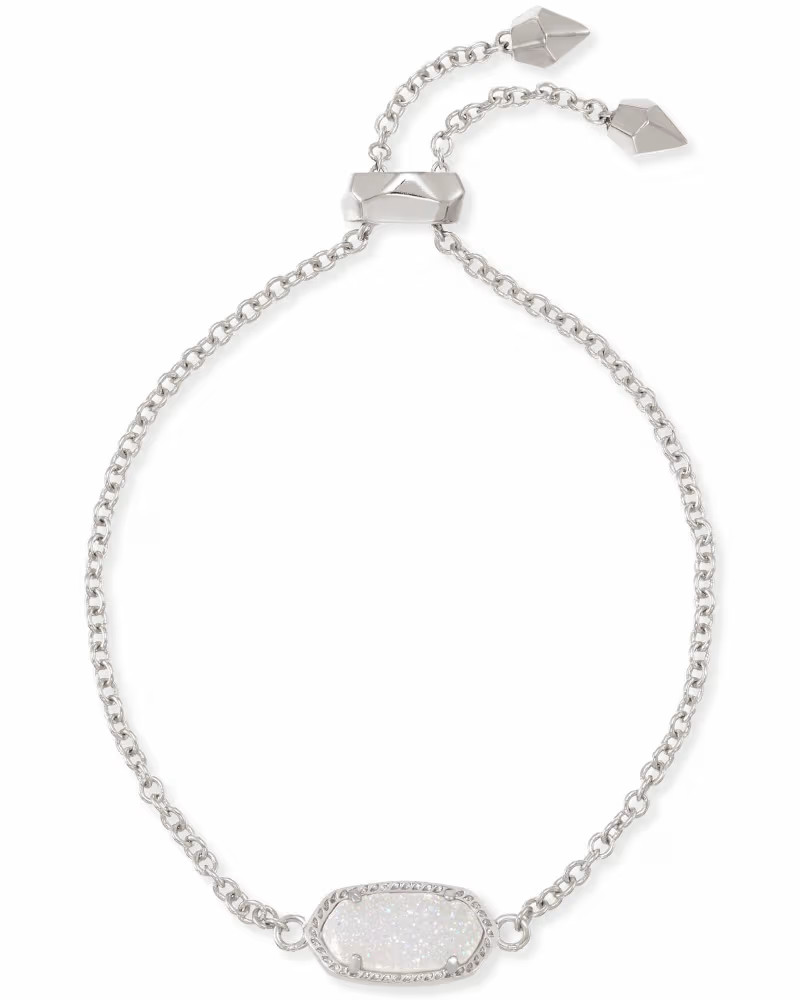 Elaina Silver Adjustable Chain Bracelet in Iridescent Drusy | Kendra Scott