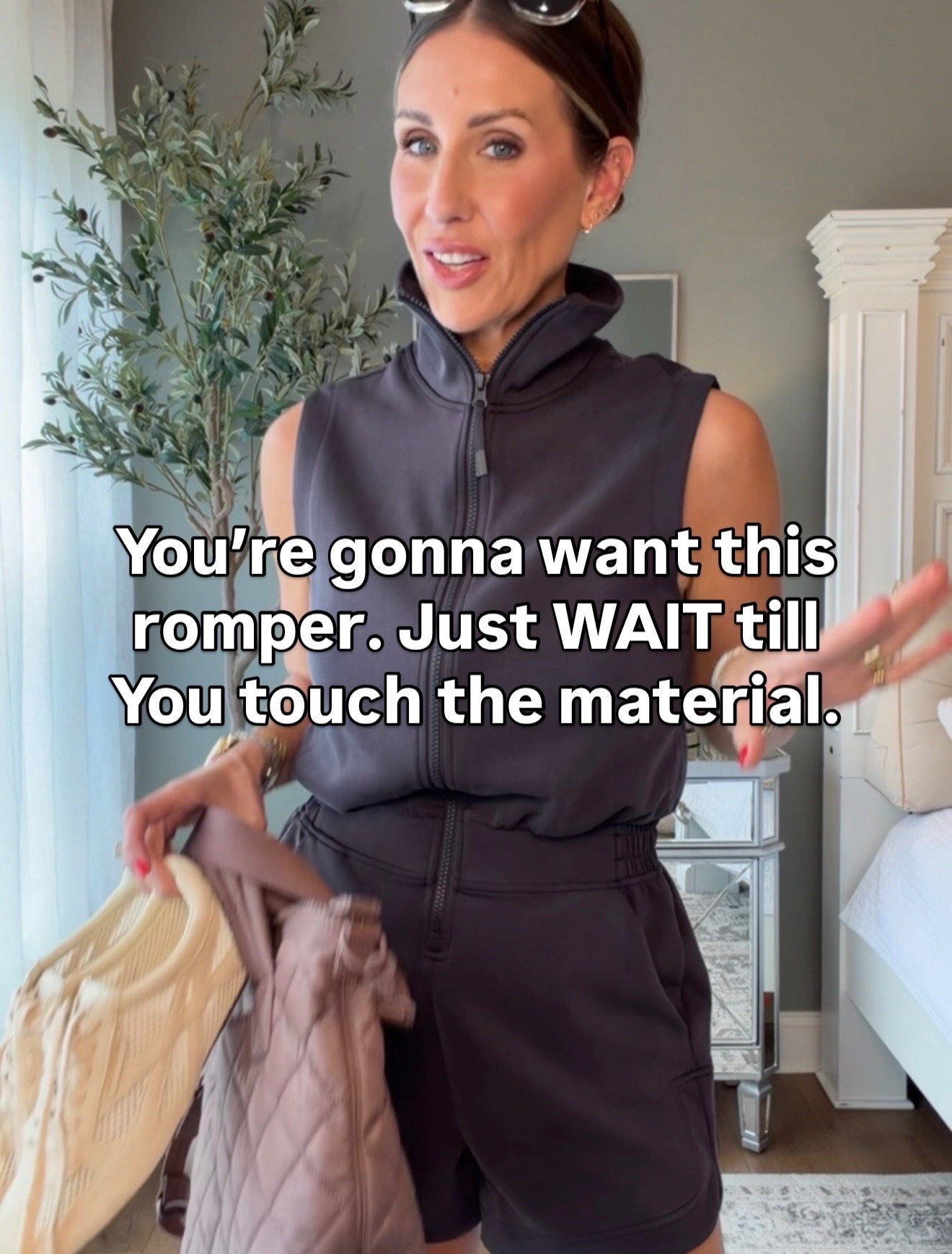 I love this romper. The buttery soft fabric, flattering cinched waist, and sporty chic silhouette make it perfect for travel days, running errands, or casual weekends. I love how easy it is to style with sneakers and a quilted tote for an elevated athleisure look.

romper outfit, athleisure style, travel outfit, casual chic, sporty fashion, everyday outfit, soft loungewear, comfortable fashion, weekend style, airport outfit, zipper romper, effortless style, neutral outfit, themominstyle

#LTKActive #LTKTravel #LTKOver40
