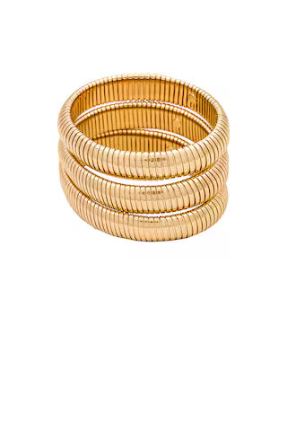 Ettika Stretchy Bracelet Set in Gold from Revolve.com | Revolve Clothing (Global)