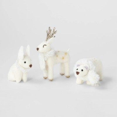 3pc Decorative Fabric Animal Set White - Wondershop&#8482; | Target