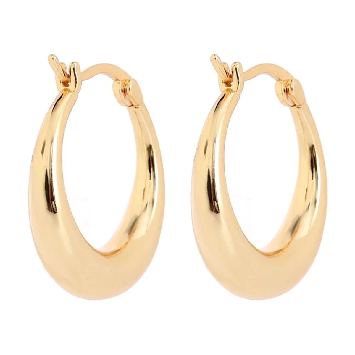 Amy and Annette 14K Gold Graduated Hoop Huggie Earring in 14K Yellow Gold Plated | Walmart (US)