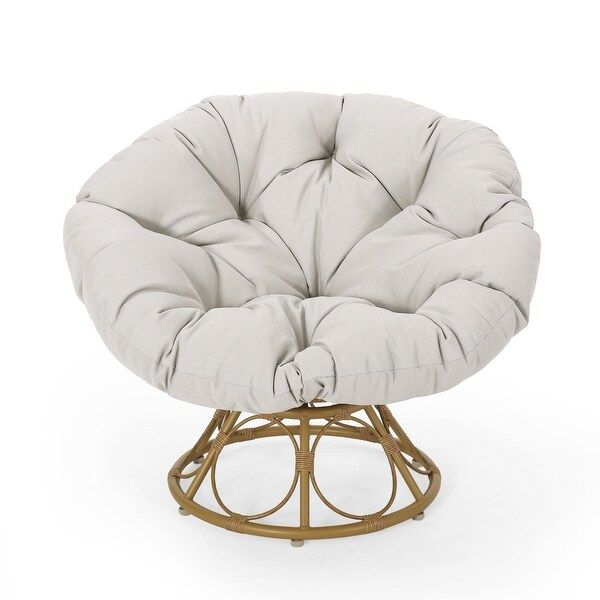 Maries Outdoor Papasan Swivel Chair with Cushion by Christopher Knight Home | Bed Bath & Beyond