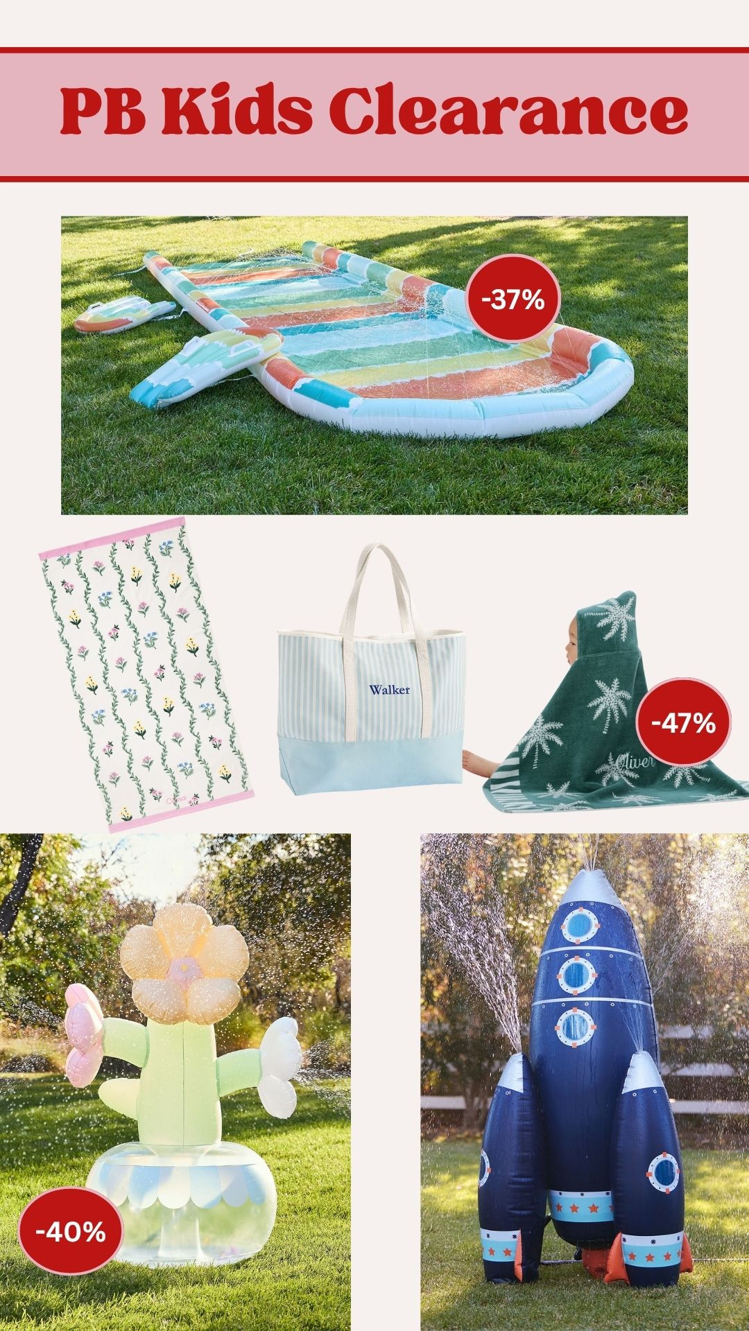 Now on clearance at pottery barn kids. PB kids. Summer fun. Outside water play for kids and toddlers. Baby towel. Mom hack. Girls and boys. Water side. Inflatable.

#LTKKids #LTKSwim #LTKmomlife