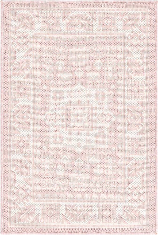 Rugs.com Outdoor Aztec Collection Rug – 2' x 3' Pink Flatweave Rug Perfect for Living Rooms, La... | Amazon (US)