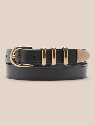 Three-Bar Leather Belt | Banana Republic (US)