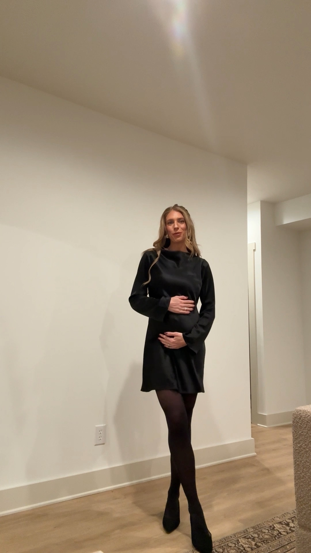 Medium in dress for bump 
Medium tall in wool coat. Already runs oversized but I sized up for thick layers


Aritzia, LBD, satin dress, holiday dress, black dress, bump friendly, tall girl friendly, holiday party outfit 

#LTKBump #LTKHoliday #LTKTall