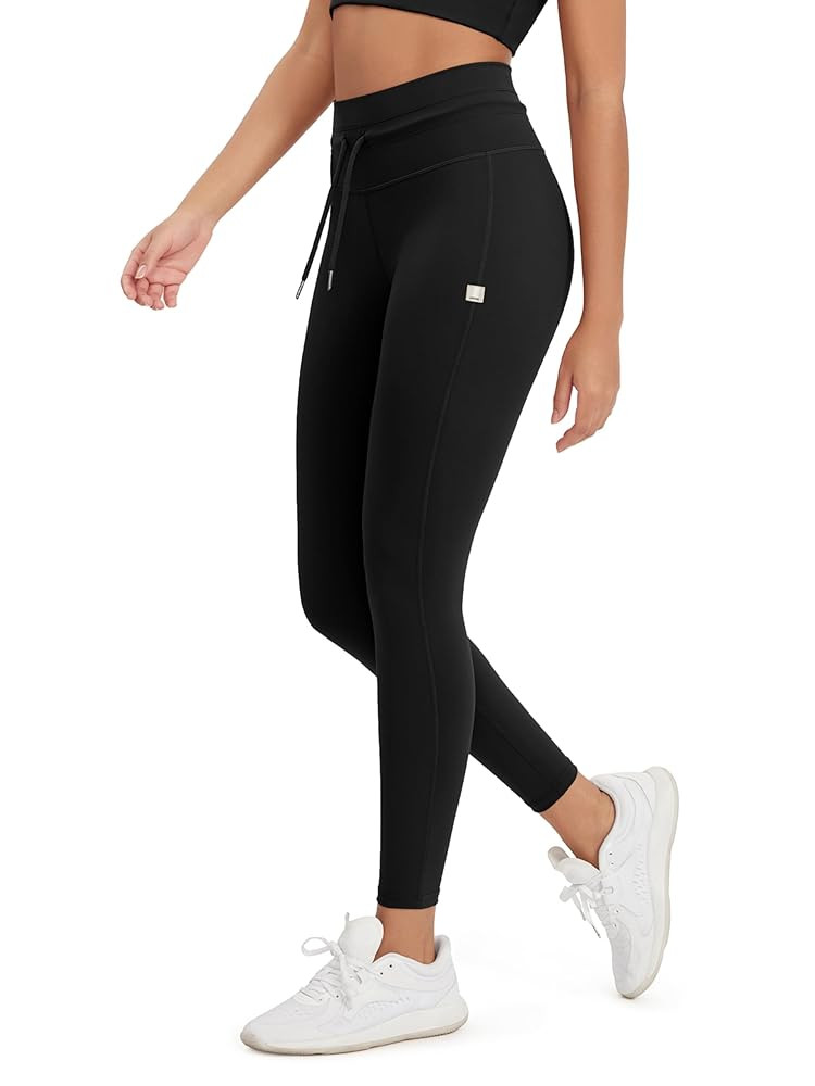 ODODOS Women's Drawstring Tie Daily Leggings 25" / 28" High Waist Workout Yoga Pants | Amazon (US)