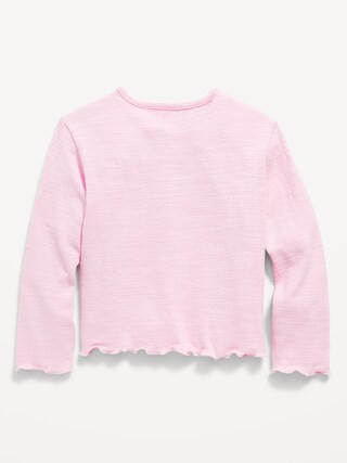 Button-Front Lettuce-Edge Cardigan Sweater for Toddler Girls | Old Navy (US)