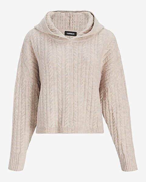 Cable Knit Hooded Sweater | Express