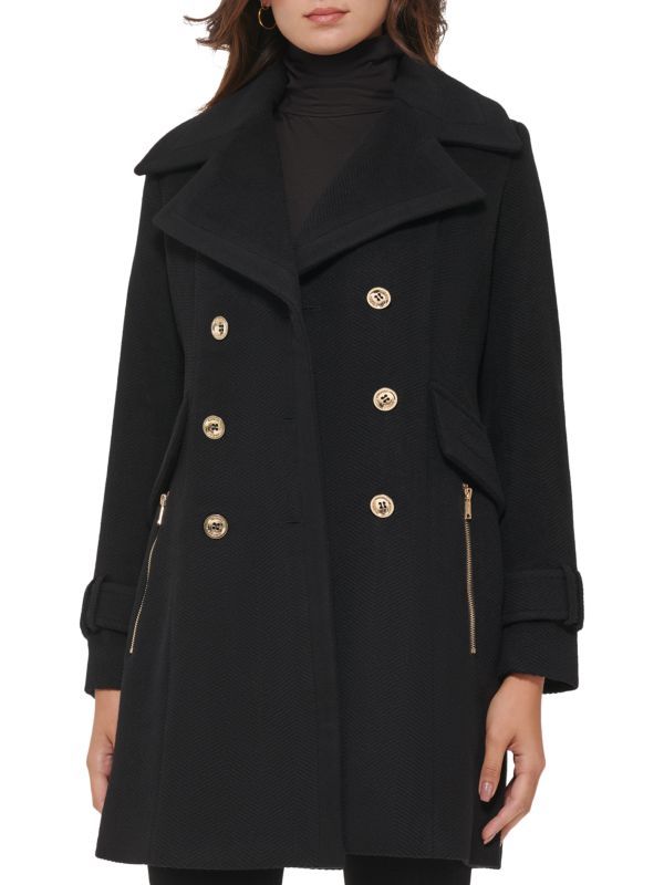 Double Breasted Wool Blend Peacoat | Saks Fifth Avenue OFF 5TH