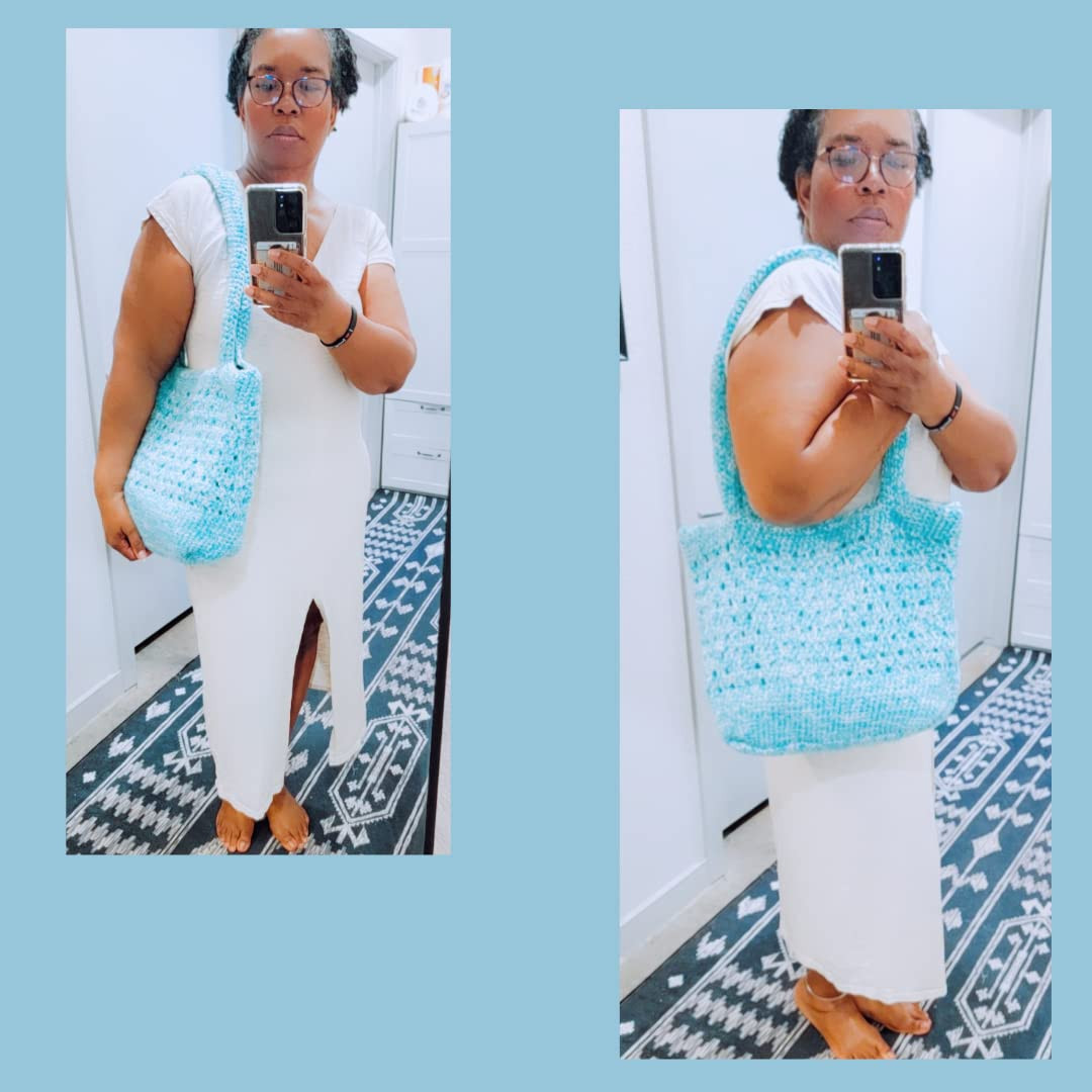 Shoulder Handbag Crochet Tote, Large Crochet Tote Bag, Lined Crochet Shoulder Bag, Crochet Tote B... | Amazon (US)