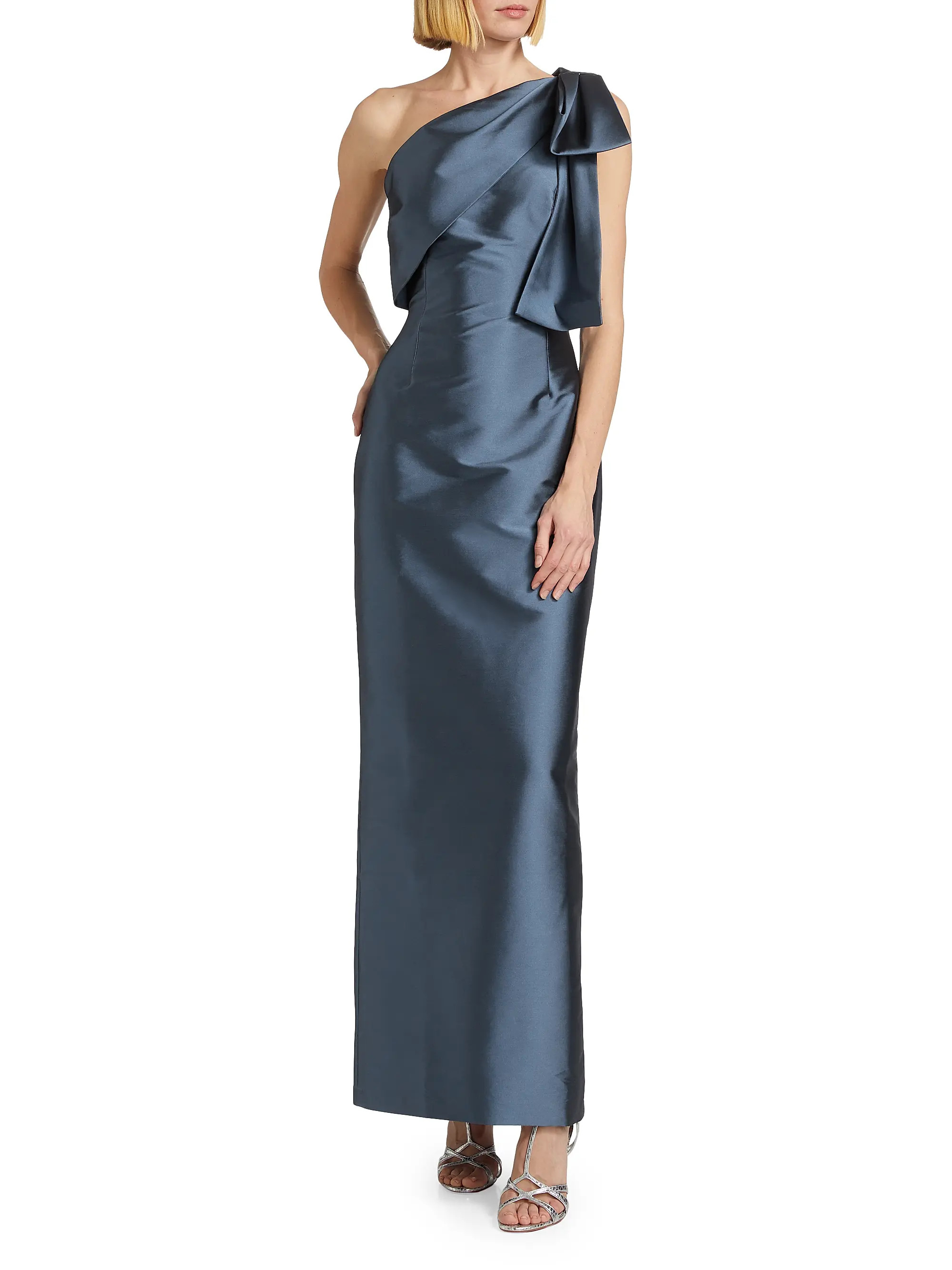 Bonnie Satin One-Shoulder Gown | Saks Fifth Avenue