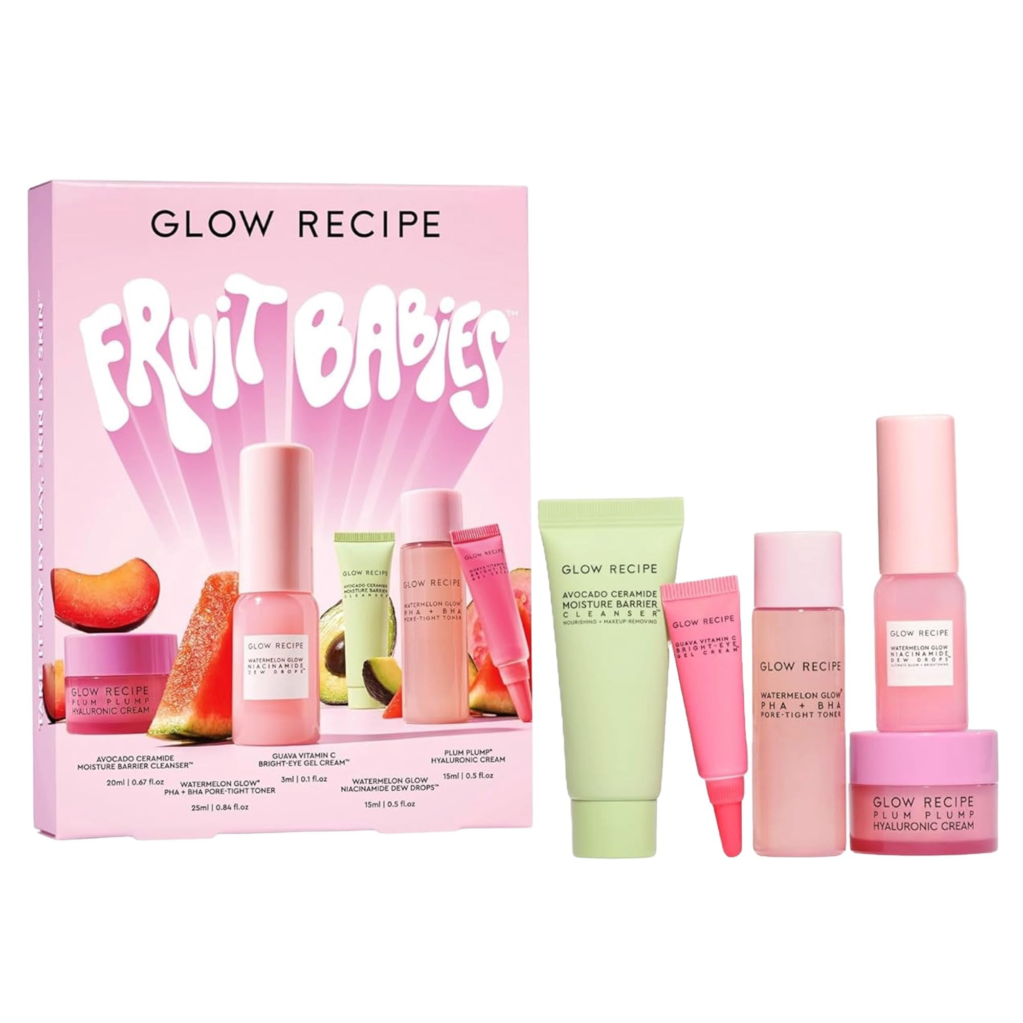Glow Recipe Fruit Babies Skincare Kit - Gift Set with Ceramide Facial Cleanser + BHA Toner + Vita... | Amazon (US)