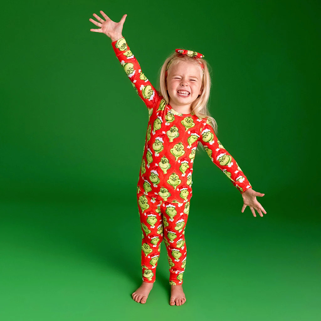 Red Long Sleeve Toddler Pajamas | Dr. Seuss The Grinch | Posh Peanut