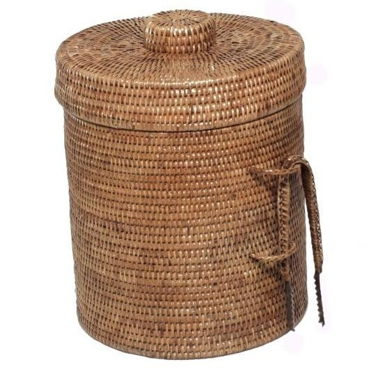 Rattan Ice Bucket with Tongs | Waiting On Martha