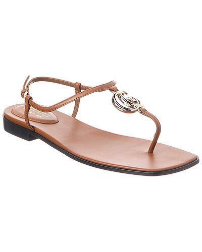 Gucci Double G Leather Sandal | Gilt & Gilt City