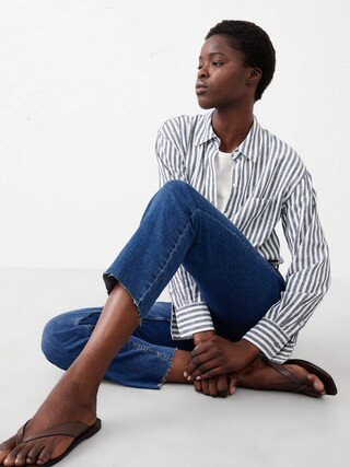 Mid-Rise Slim Raw-Hem Jean | Banana Republic Factory