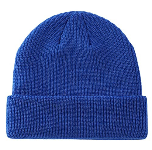 Connectyle Outdoor Classic Bassic Men 's Warm Winter Hats Daily Thick Knit Cuff Beanie Cap Blue, 55 60cm | Amazon (US)