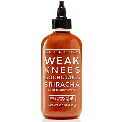 Weak Knees Super Spicy Gochujang Sriracha Hot Sauce, Bold Korean Gochujang Paste with a Kick & Fiery Heat from Habanero Peppers, Made in the USA, 10.5oz Squeeze Bottle | Amazon (US)