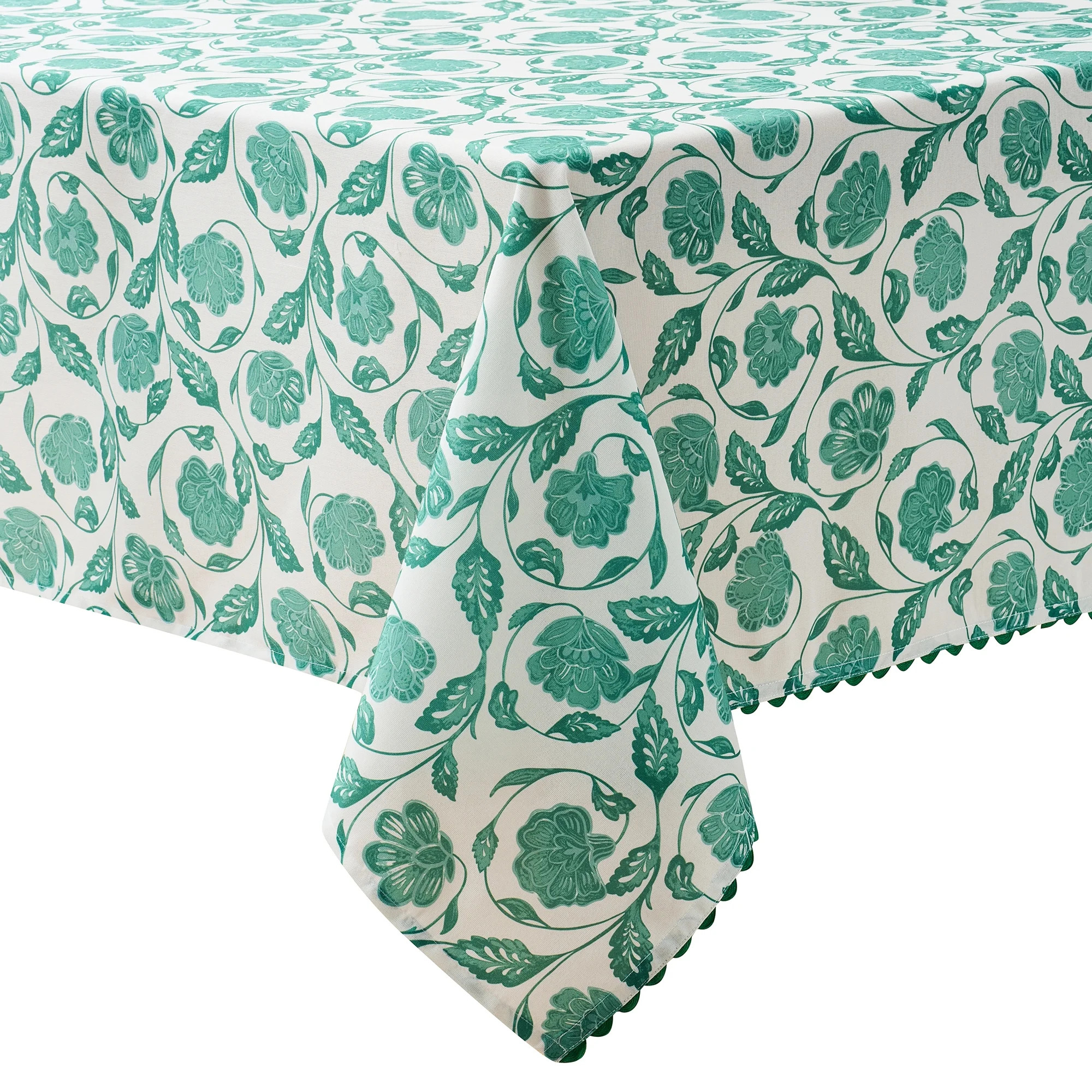 Mainstays by Becky G. & Alejandra Fabric Tablecloth, Green Floral, 60" x 84" | Walmart (US)