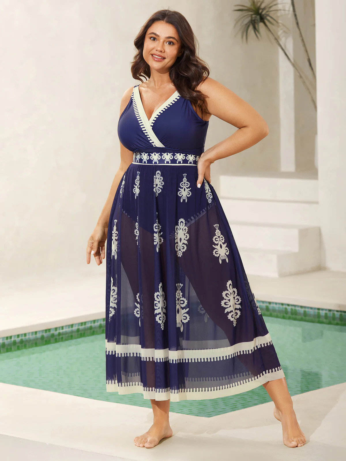 Two-Piece Boho Print Sarong Swimsuit | Bloomchic