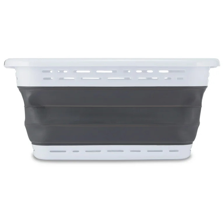 Black and Decker Collapsible Laundry Basket, White & Gray, Adult | Walmart (US)