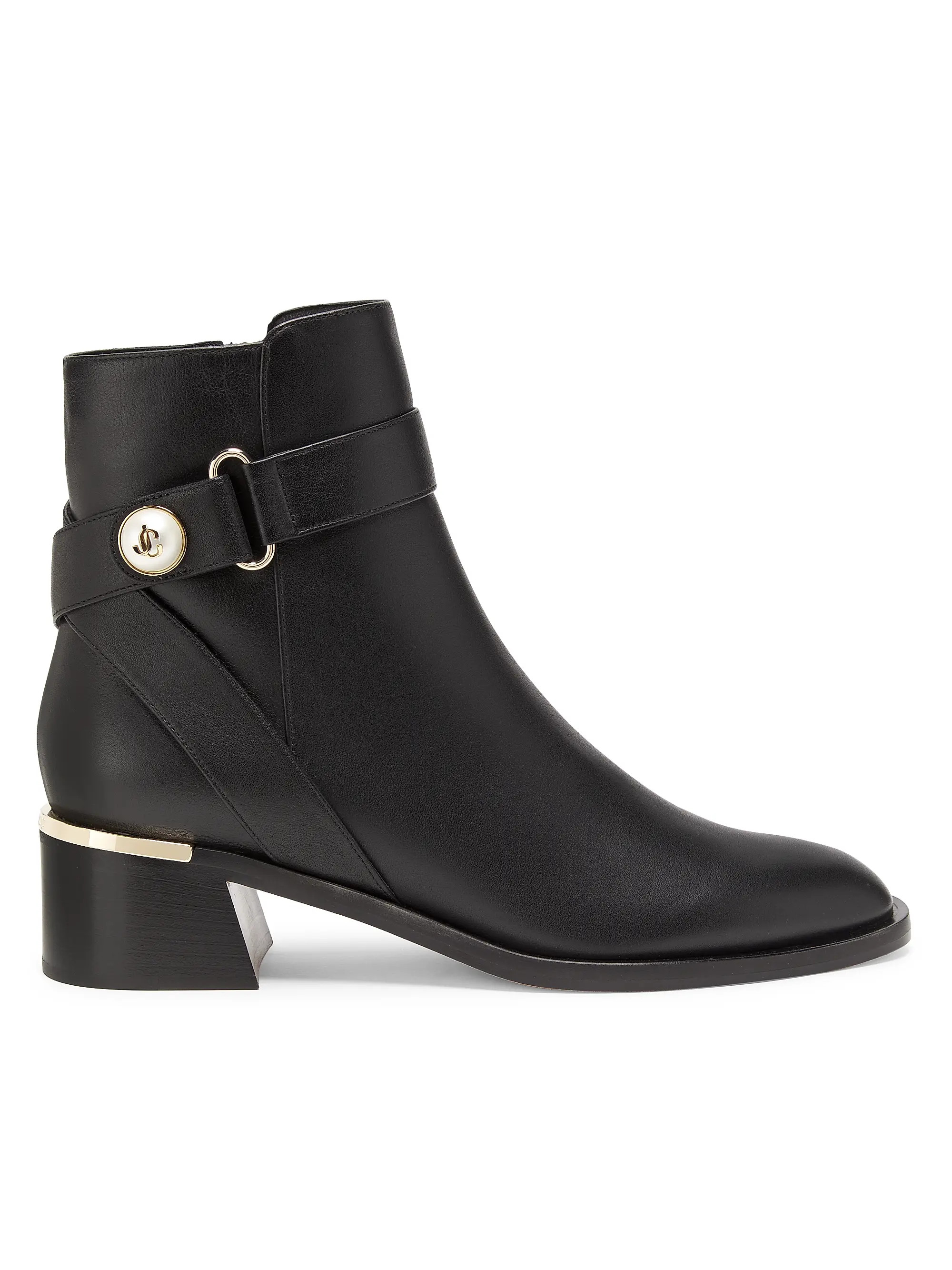 Jimmy Choo Noor 45MM Block-Heel Leather Boots | Saks Fifth Avenue | Saks Fifth Avenue
