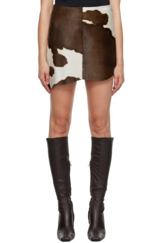 Brown Cow Print Miniskirt | SSENSE
