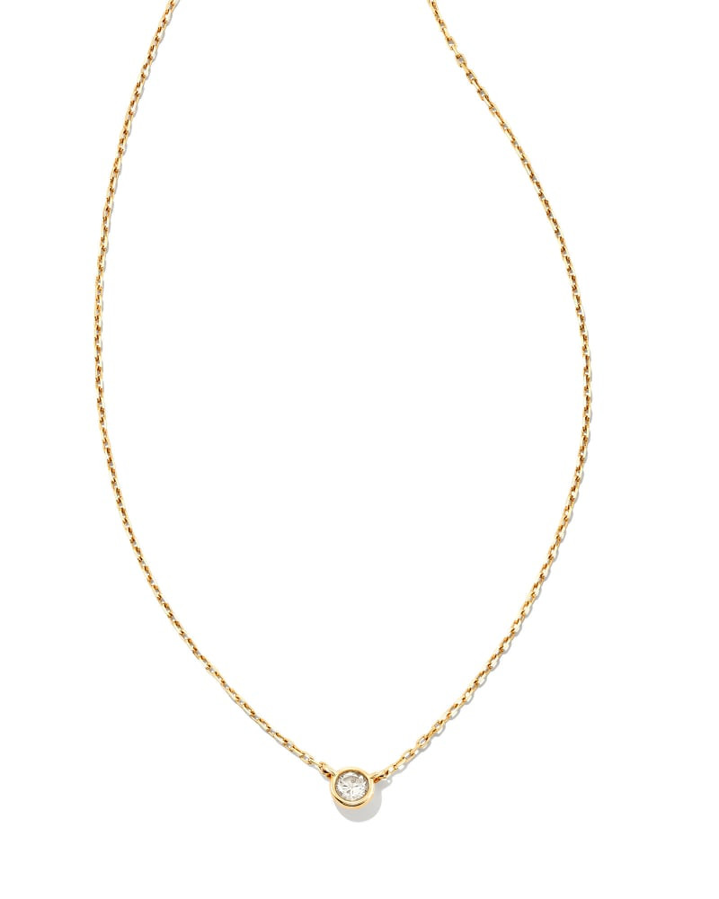 Audrey 14k Yellow Gold Pendant Necklace in White Diamond | Kendra Scott