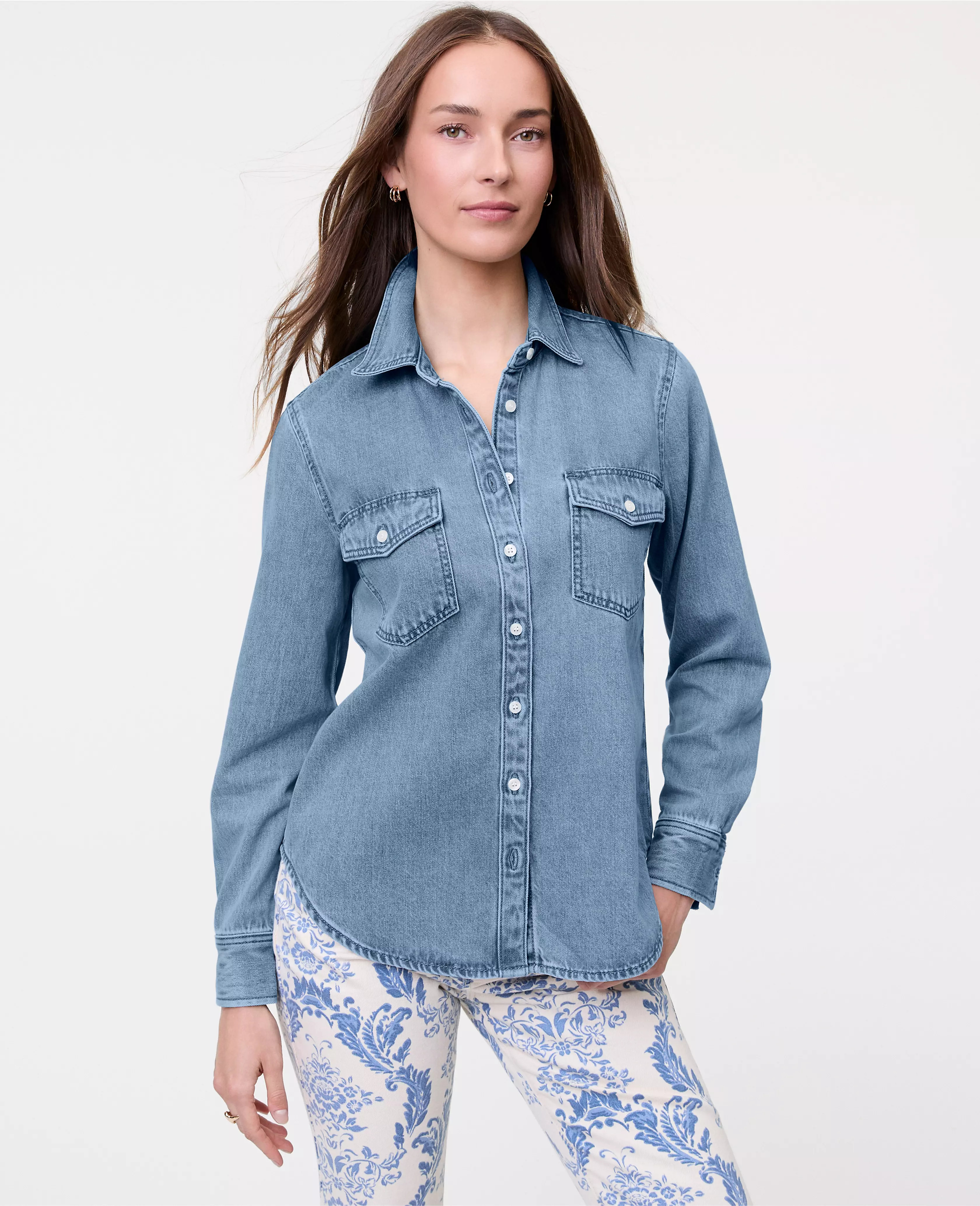 The link to Weekend Denim Pocket Shirt has been copied | Ann Taylor