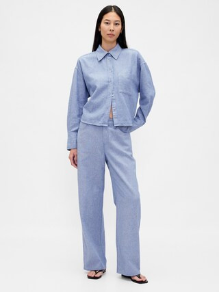 Linen-Cotton Wide-Leg Pants | Gap (US)