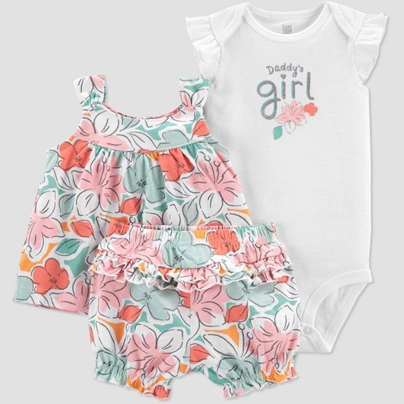 Baby Girls' Floral Tropical Top & Bottom Set - Just One You® made by carter's Pink/Green | Target