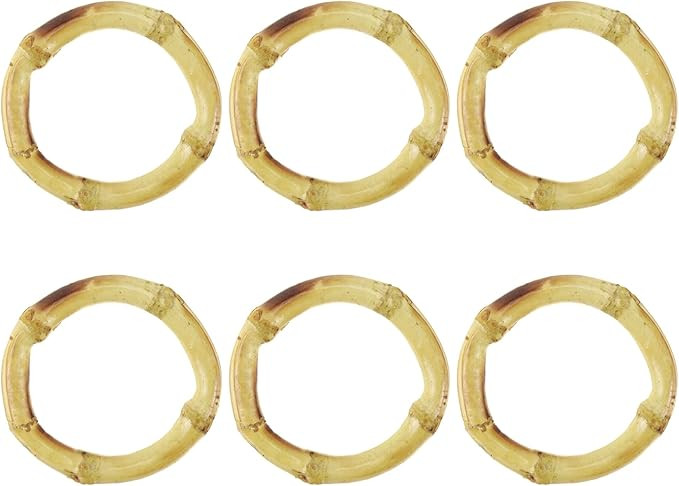6pcs Wood Napkin Rings Napkin Holder Ring Elegant Rustic Napkin Holder for Wedding Shower Birthda... | Amazon (US)