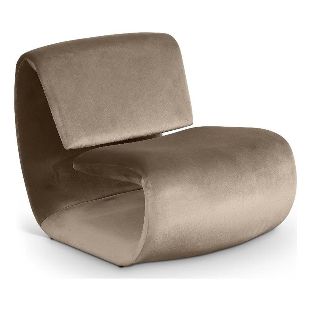 BOWERY HILL Contemporary Accent Chair, Taupe Velvet Upholstery, Iron Frame, 26" W x 34.5" D x 27"... | Amazon (US)
