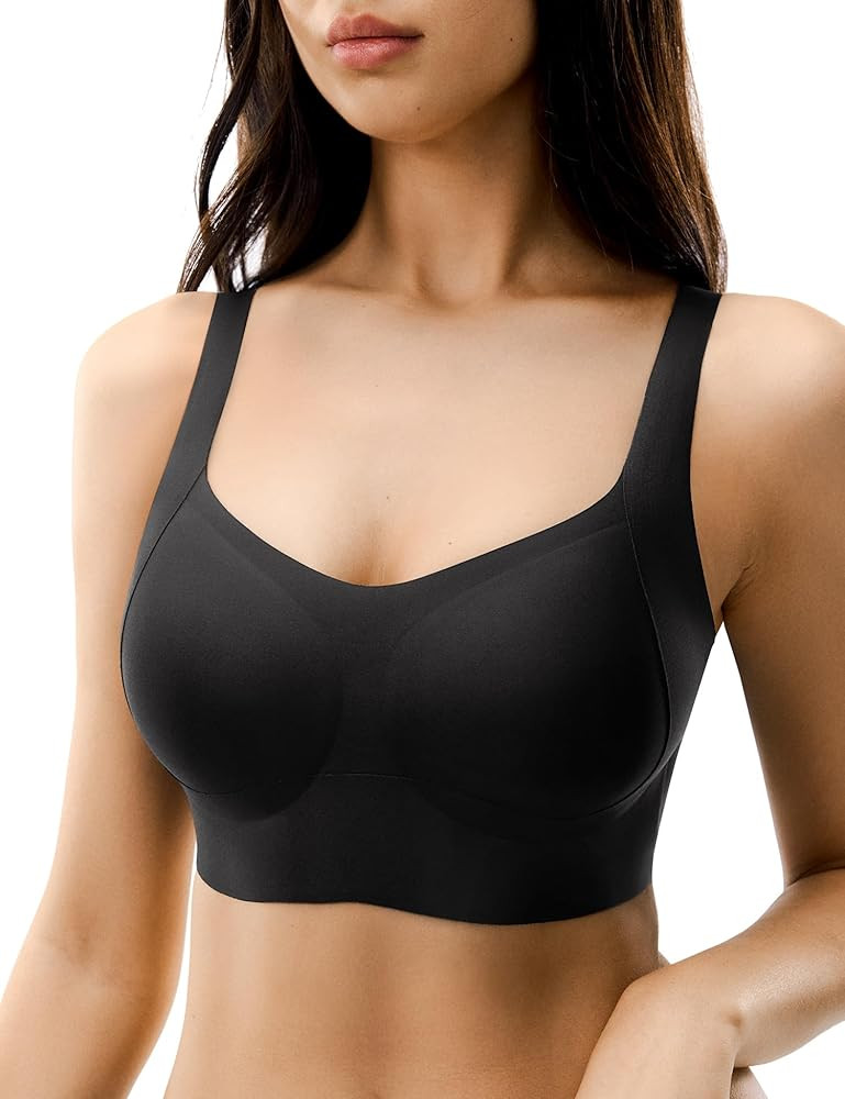 Seamless Bras for Women, Wireless Supportive Bra Comfortable No Underwire Full Coverage Push Up B... | Amazon (US)