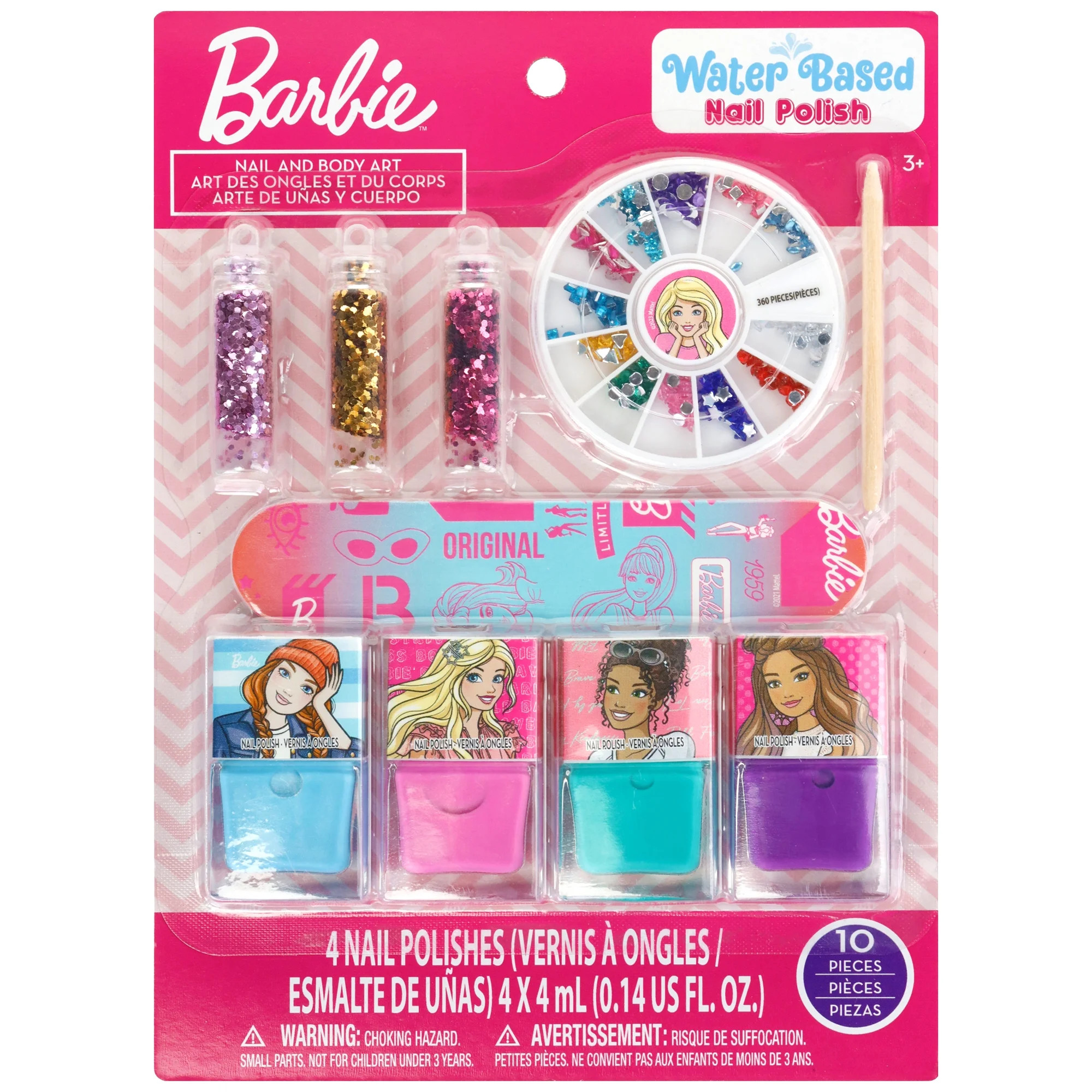 Barbie Do it Yourself Nail Art Polish and Glitter 10 Piece Set | Walmart (US)