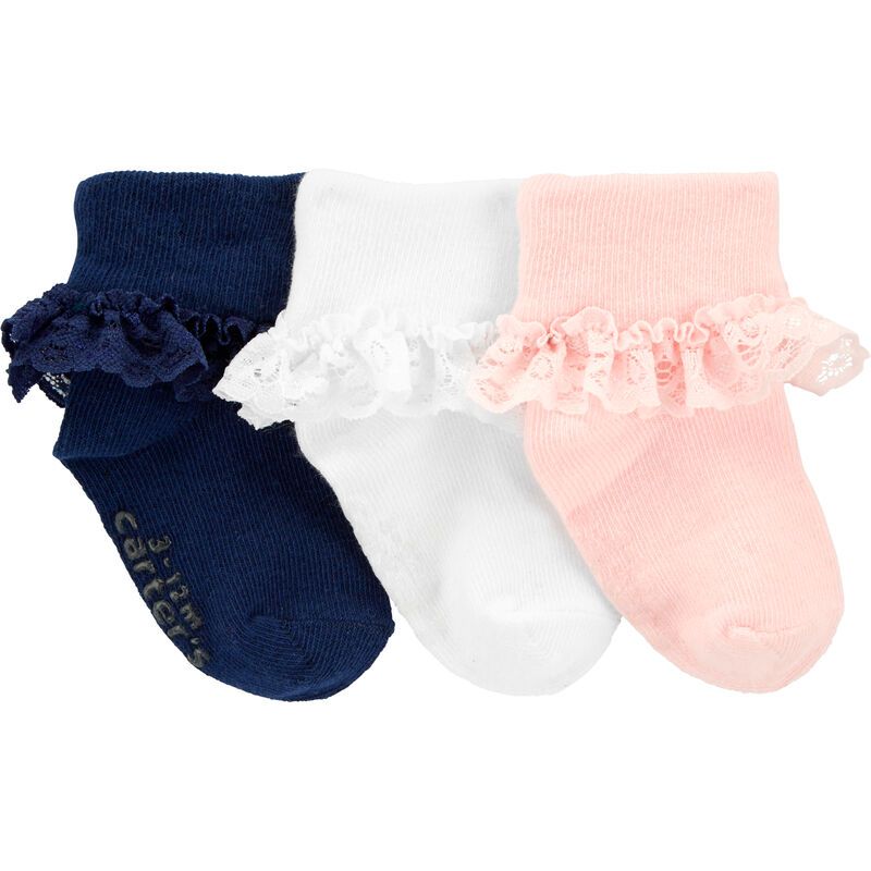 Baby 3-Pack Lace Cuff Socks | Carter's