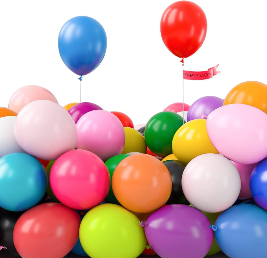PartyWoo Assorted Colors Rainbow Balloons 100pcs 5 Inch Multicolor Colorful Primary Color Balloon... | Amazon (US)