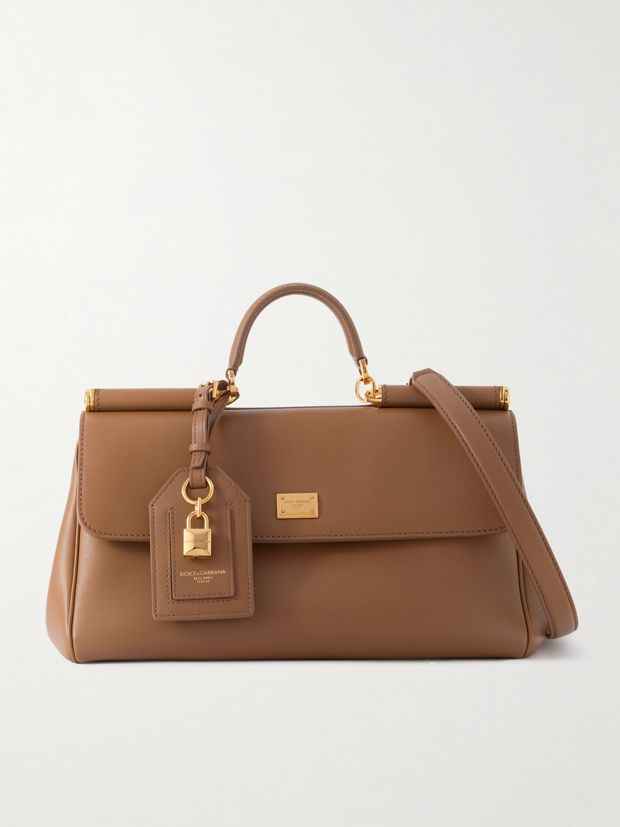 Dolce & Gabbana - My Sicily Leather Shoulder Bag - Brown | NET-A-PORTER (US)