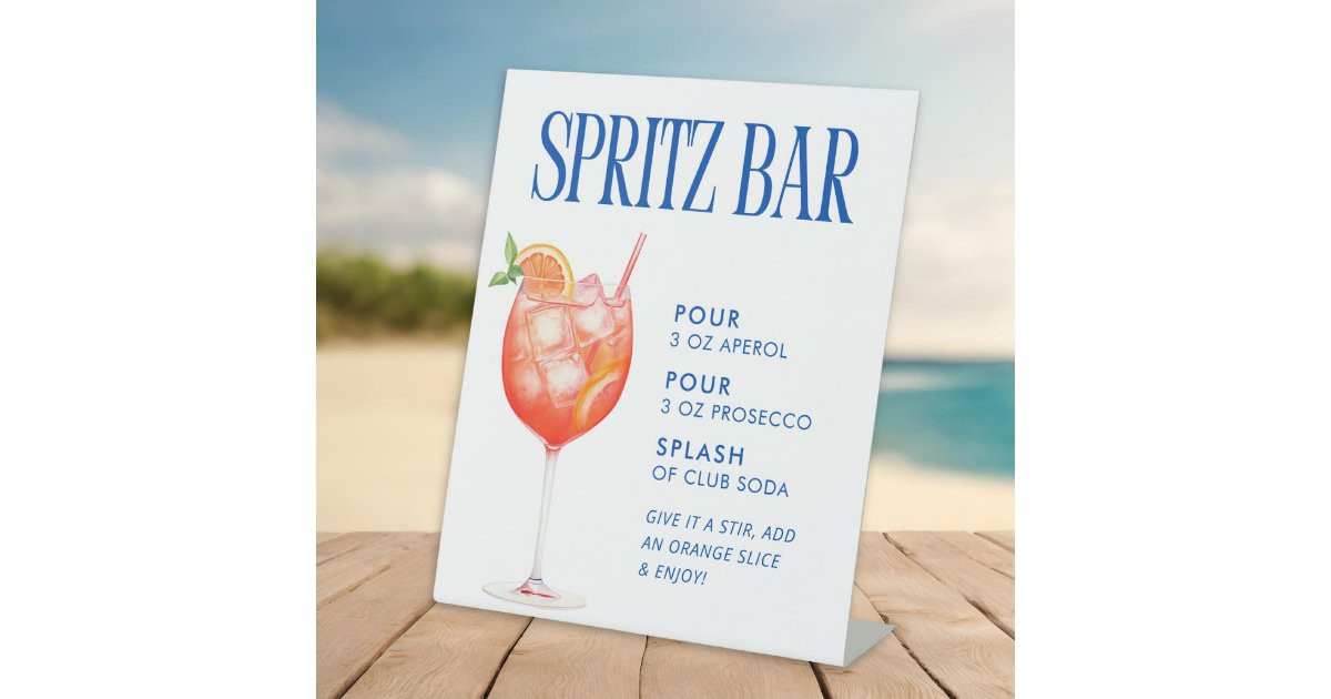 Aperol Spritz Bar Pedestal Sign | Zazzle | Zazzle