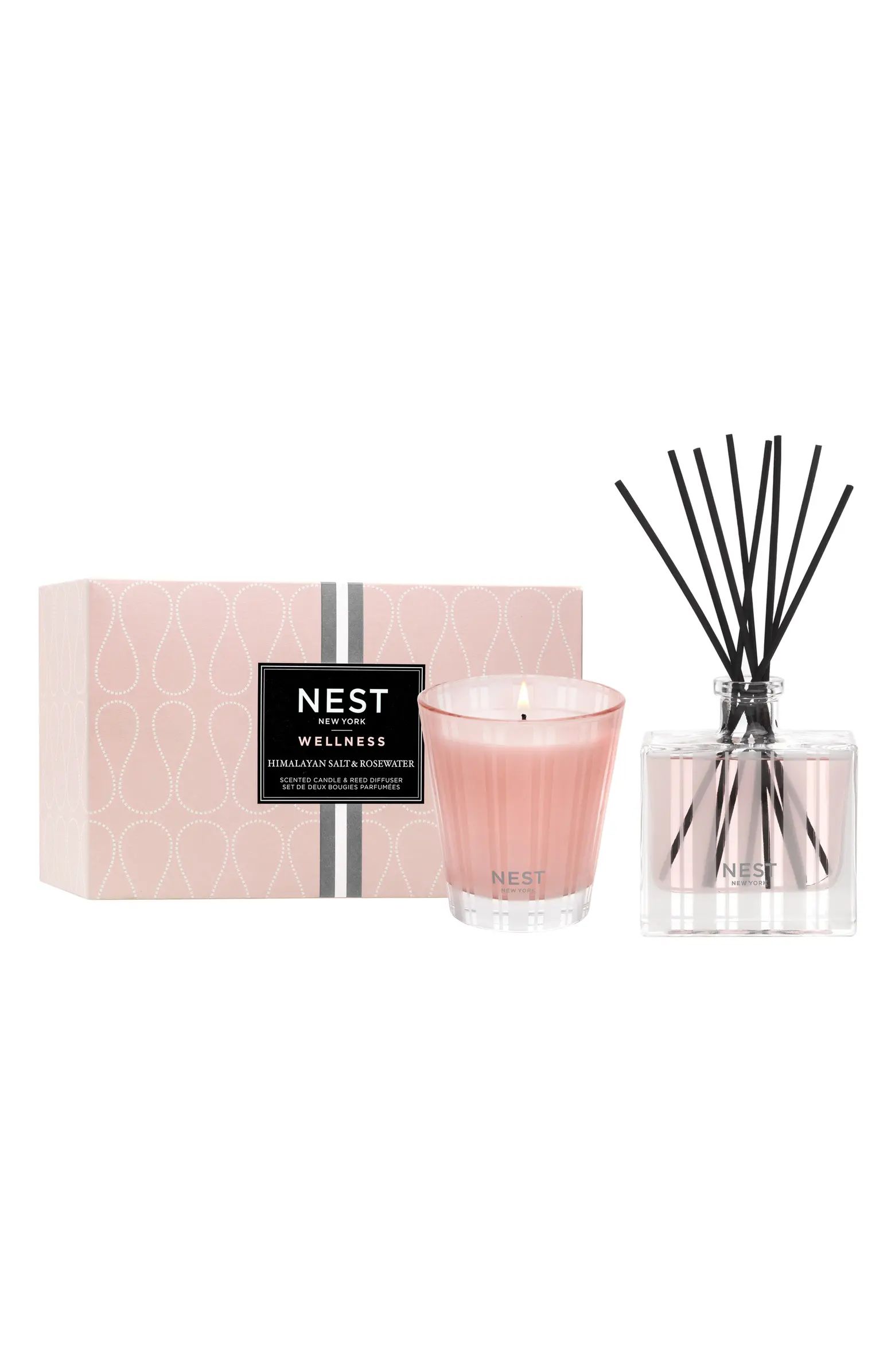 Himalayan Salt & Rosewater Classic Candle & Reed Diffuser Set $110 Value | Nordstrom